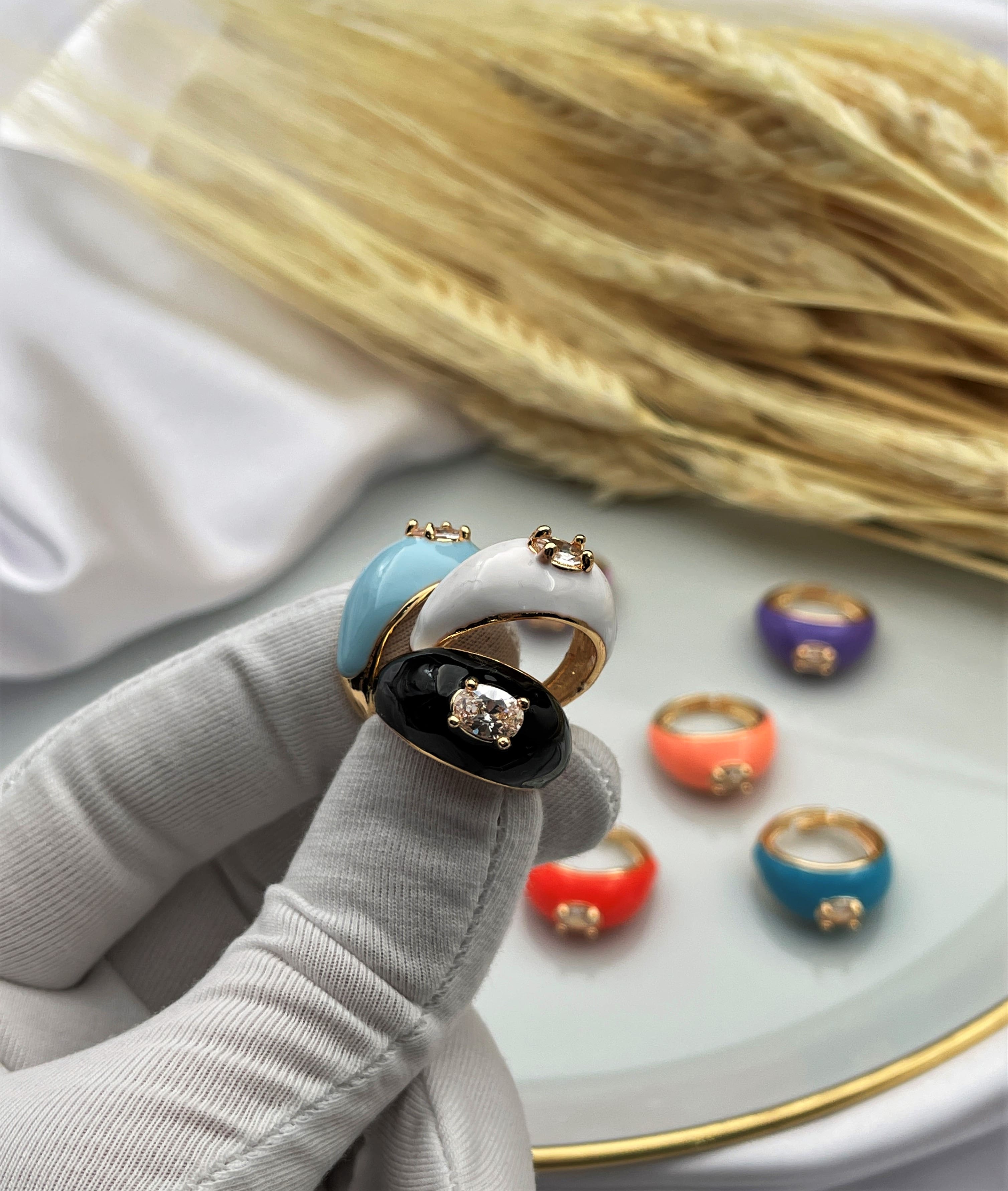 Renkli Mineli Yüzük